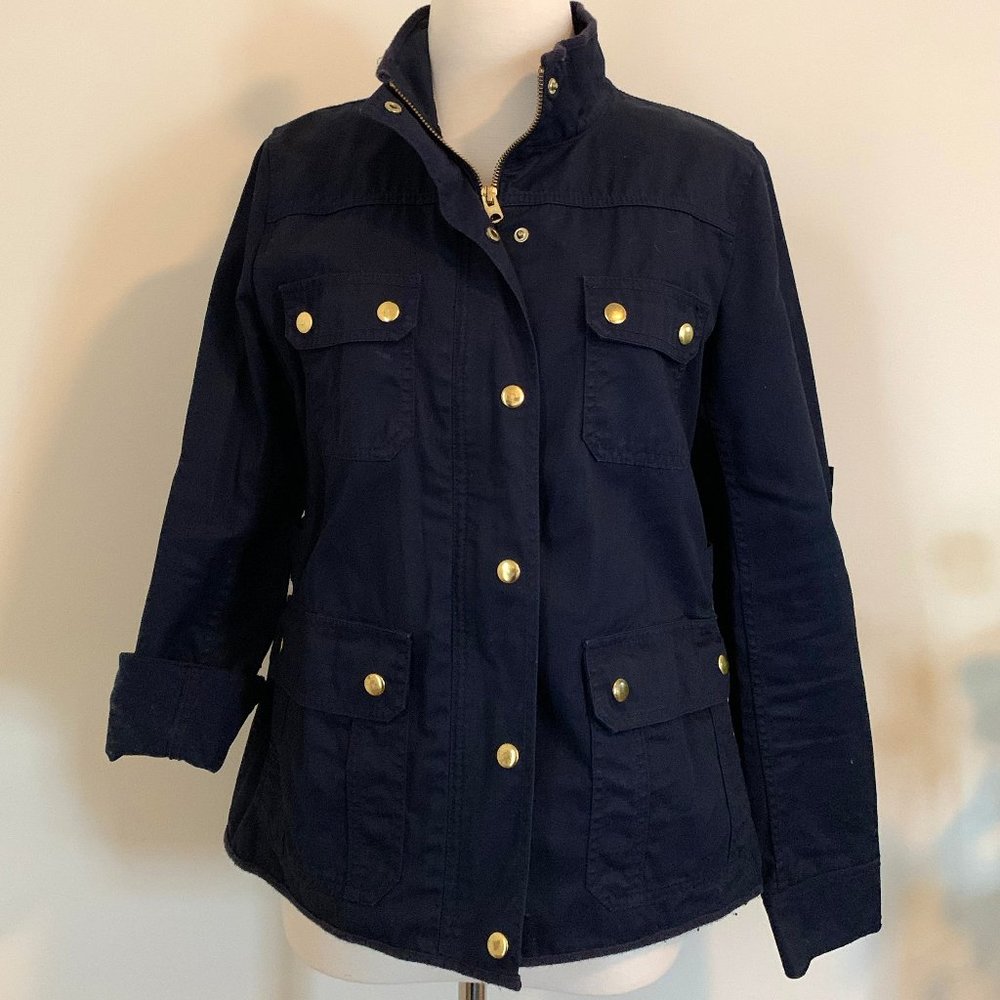 J Crew Factory Relaxed boyfriend navy field jacket